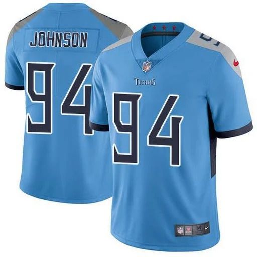 Men Tennessee Titans 94 Austin Johnson Nike Light Blue Vapor Limited NFL Jersey